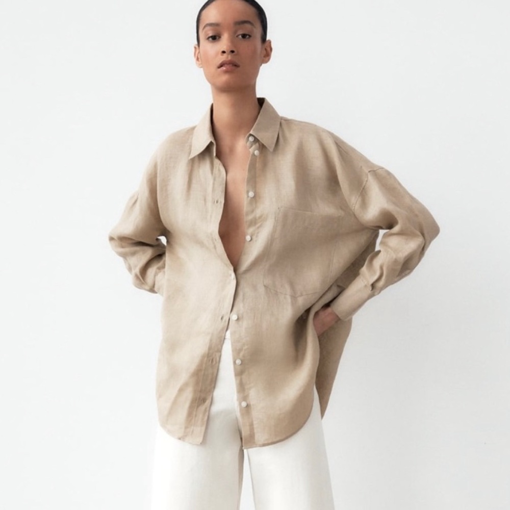 Zara Oversized Linen Shirt